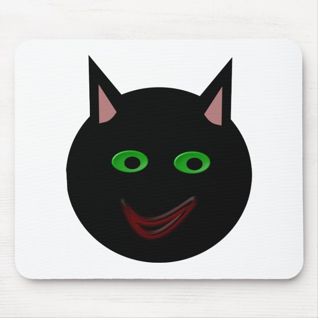 Tapis De Souris Halloween Chat noir Mousepad (Devant)