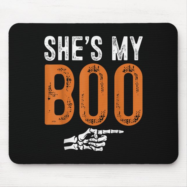 Tapis De Souris Halloween Costumes Shes My Boo Couple Matching Par (Devant)