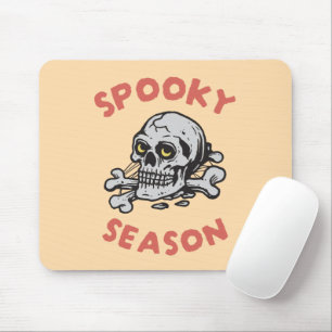 Tapis De Souris Halloween crâne de la saison éffrayante