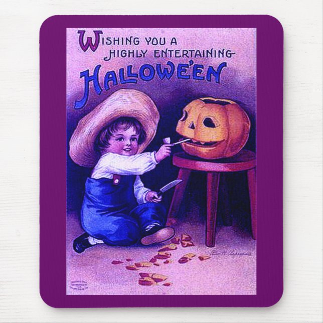 Tapis De Souris Halloween divertissant vintage (Devant)