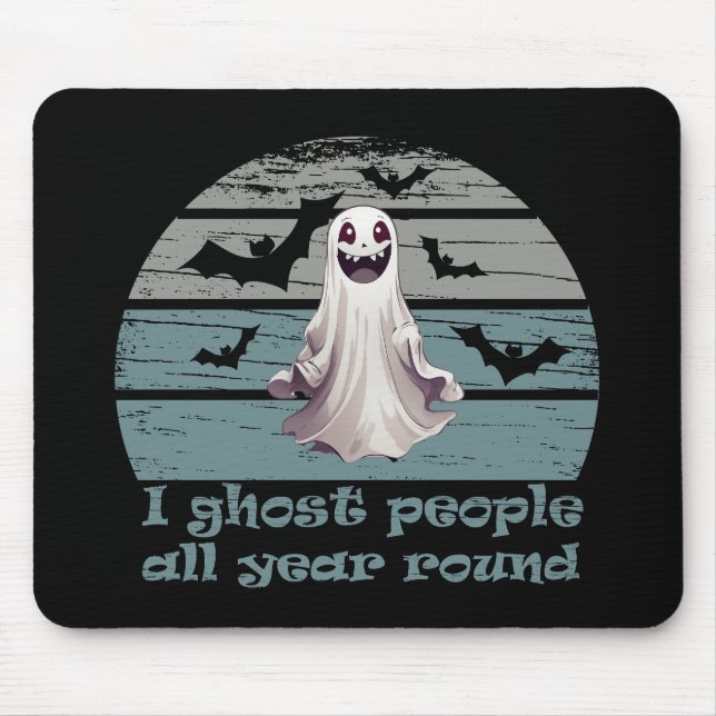 Tapis De Souris halloween drôle dire (Devant)