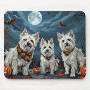 Tapis De Souris Halloween Éffrayant West Highland