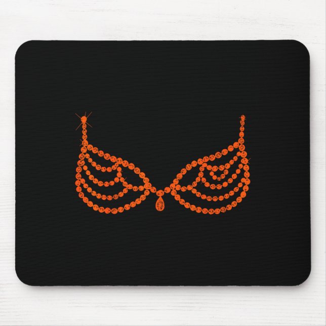 Tapis De Souris Halloween Funny Showgirl Orange Crystal Bra Lazy C (Devant)