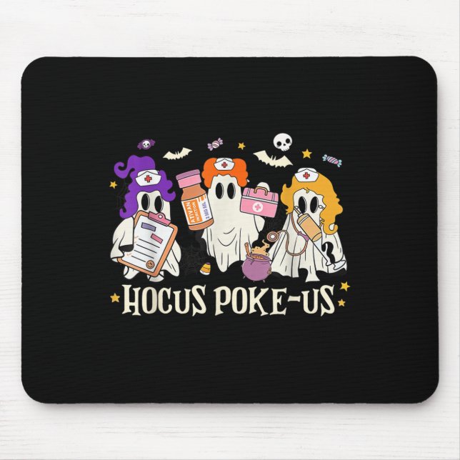 Tapis De Souris Halloween Ghost Nurse Hocus Ke Us Costume Scrub To (Devant)