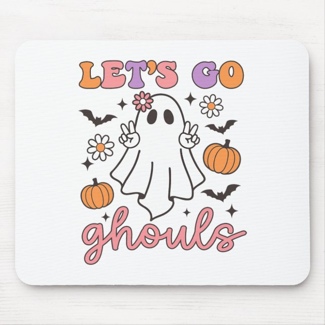 Tapis De Souris Halloween Go Ghouls Ghost Retro Costume femme (Devant)