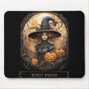 Tapis De Souris Halloween gothique Wiccan en cuisine vintage
