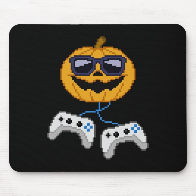 Tapis De Souris Halloween Jack-o'-lantern Pixeleleled Jeu Gamer Bo (Devant)