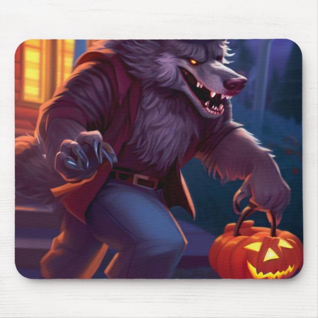 Tapis De Souris Halloween/loup-garou/automne/automne (Devant)