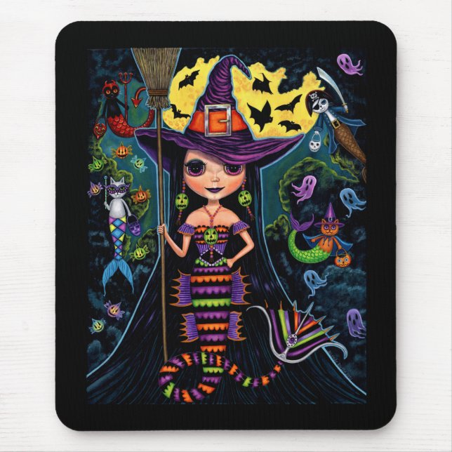 Tapis De Souris Halloween Mercats Mercats Mercats Fantômes Citroui (Devant)