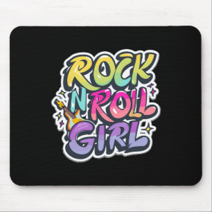 Tapis De Souris Halloween Rock N Roll Girl Retro Costume Graffiti