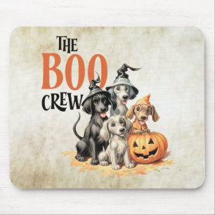 Tapis De Souris Halloween Scary Boo Chiens d'équipage Orange Citro