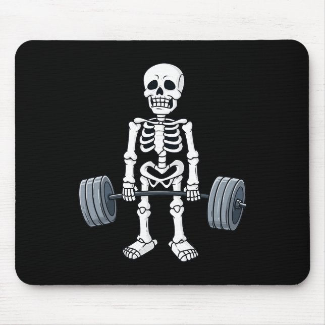 Tapis De Souris Halloween Skeleton Deadlift Fitness Fun Fitness Po (Devant)