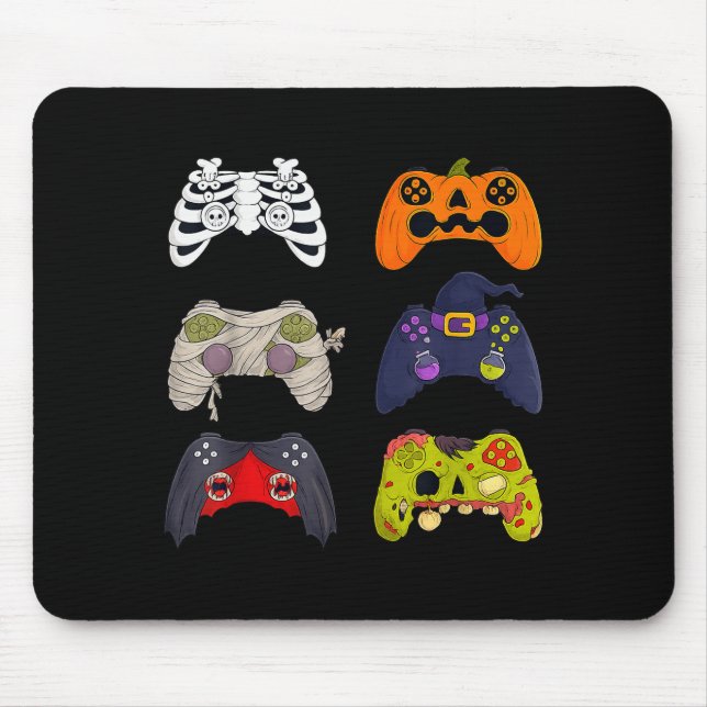 Tapis De Souris Halloween Skeleton Zombie Gaming Controllers  (Devant)