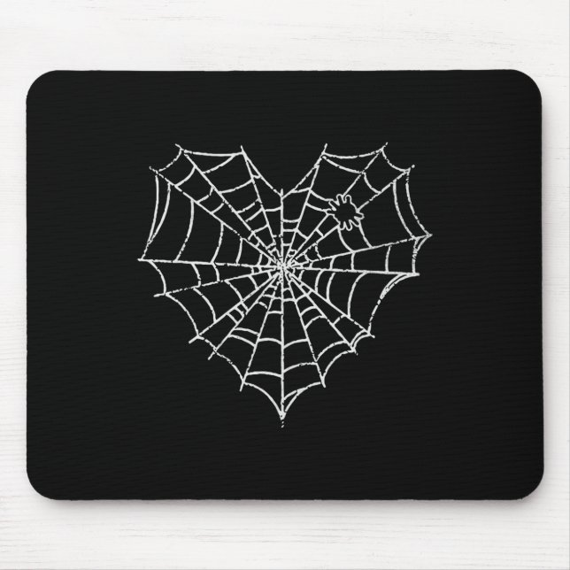 Tapis De Souris Halloween Spider Web Costume Cute Heart Spider Web (Devant)