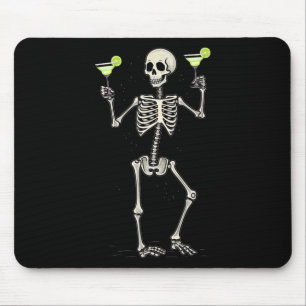 Tapis De Souris Halloween Squelette Boire Margarita Tail