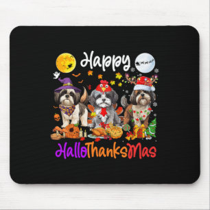 Tapis De Souris Halloween Thanksgiving Christmas Shih Tzu Dog Hall