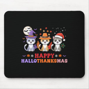 Tapis De Souris Halloween Thanksgiving Noël Chats Happy Hallot