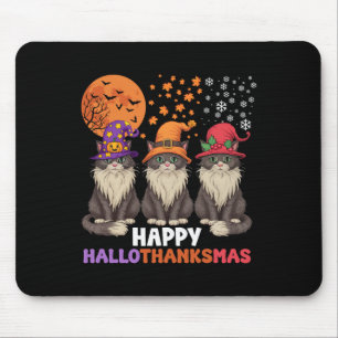 Tapis De Souris Halloween Thanksgiving Noël Joyeux Hallomerci
