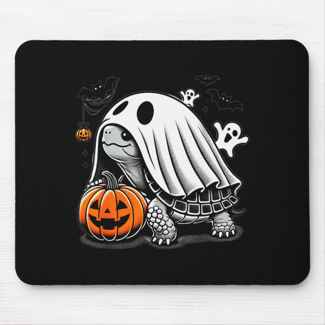 Tapis De Souris Halloween Turtle Ghost Pumpkin Costume Terran Tort (Devant)