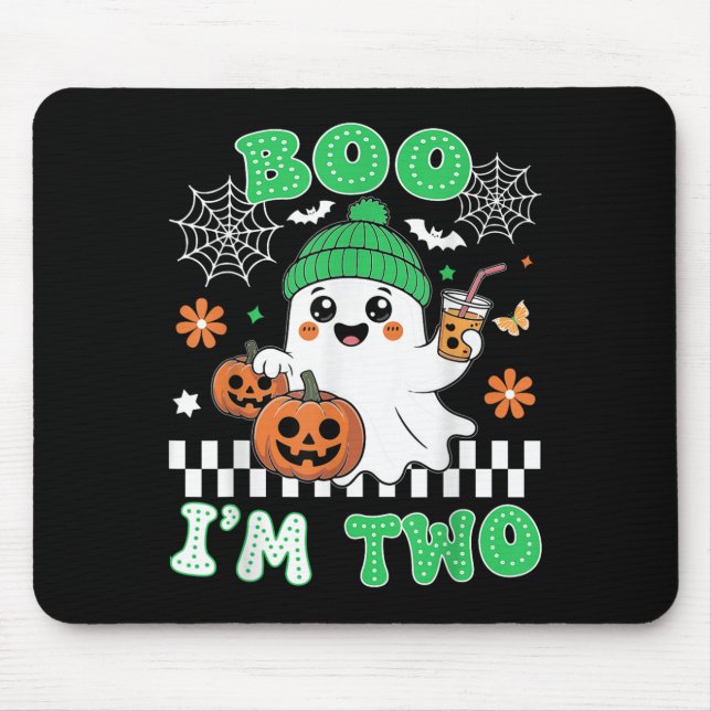 Tapis De Souris Halloween Two Birthday Boo Im Two Groovy Birthday  (Devant)