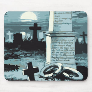 Tapis De Souris Halloween vintage, Cimetière Déplaisant aux Graves