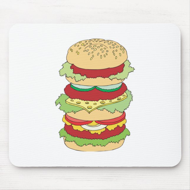 Tapis De Souris hamburger triple pont (Devant)