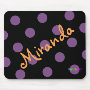 Tapis De Souris HAMbWG - Souris d'ordinateur - Pois sur noir