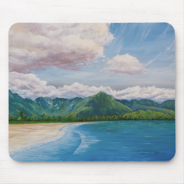 Tapis De Souris Hanalei Bay Hawaii Peinture (Devant)