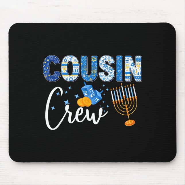 Tapis De Souris Hanukkah Cousin Crew Matching Family Christmas Paj (Devant)