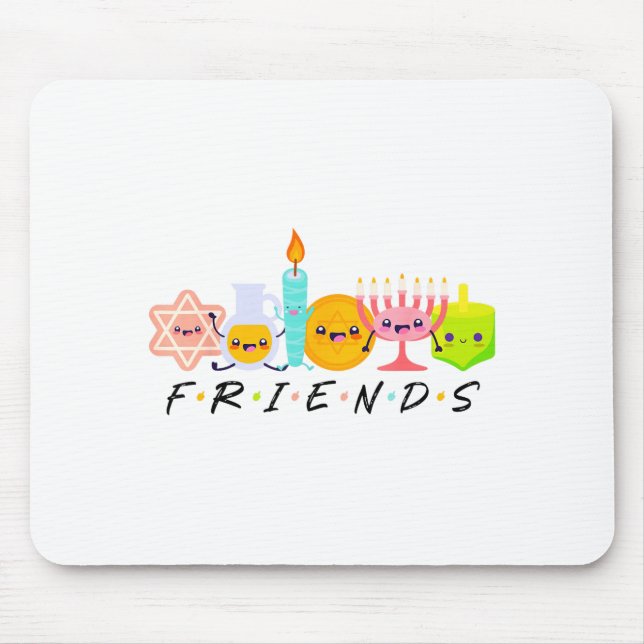 Tapis De Souris Hanukkah Friends Menorah Traditional Jewish Dreide (Devant)