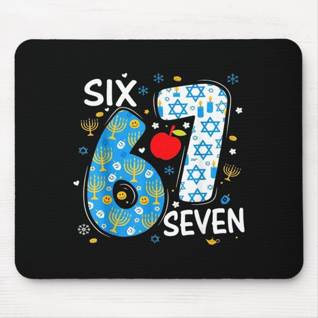 Tapis De Souris Hanukkah Menorah Dreidel 67 Festive Chanukah Six S (Devant)