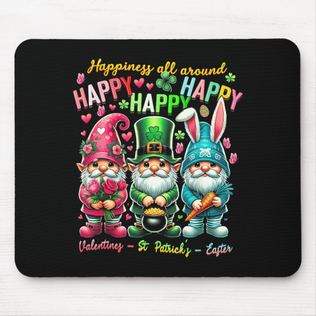 Tapis De Souris Hapness Allaround Gnome Happy Valentine St Patrick (Devant)