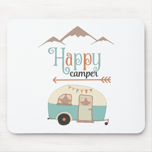 Tapis De Souris Happy Camper Cute Retro RV (Devant)