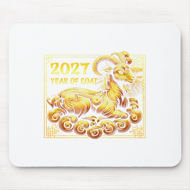Tapis De Souris Happy Chinese New Year 2027 - Lunar New Year Goat  (Devant)