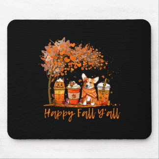 Tapis De Souris Happy Fall Y'all Automne Corgi Halloween Citrouill