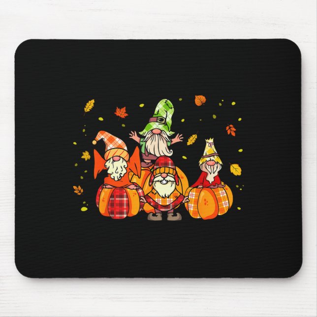 Tapis De Souris Happy Fall Yall Shirt Buffalo Pumpkin Autumn Gnome (Devant)