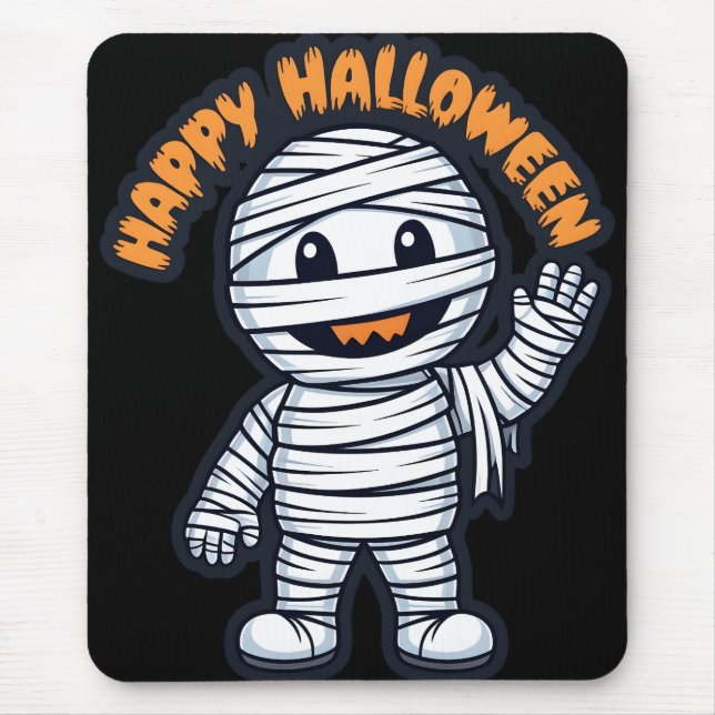Tapis De Souris Happy Halloween momie sympathique (Devant)