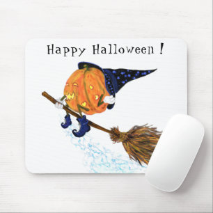 Tapis De Souris Happy Halloween sorcière Citrouille Volant Chambre