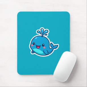 Tapis De Souris Happy Kawaii Baleine Sticker - mignon ami Océan