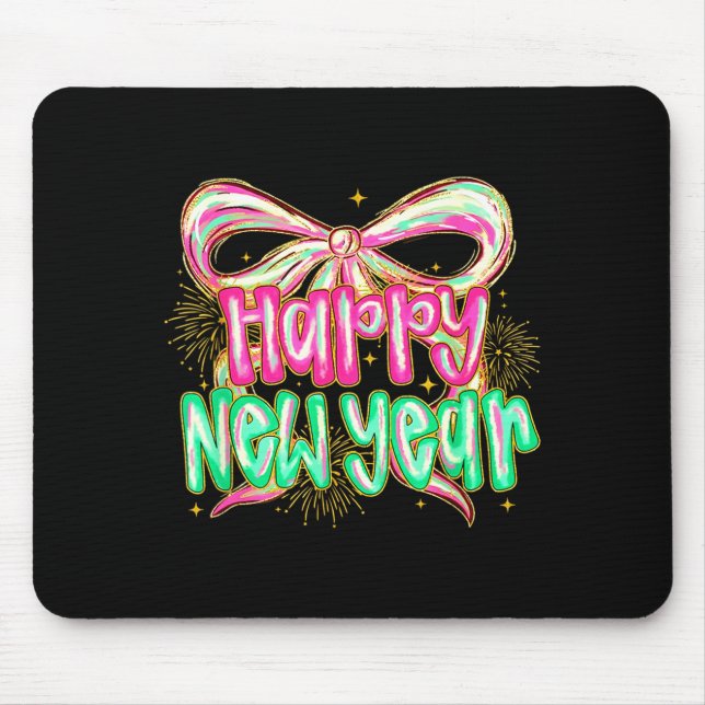 Tapis De Souris Happy New Year 2026 Brushstroke Coquette Firework  (Devant)