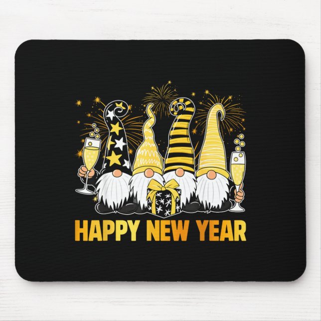 Tapis De Souris Happy New Year 2026 Gnomes Drinking Champagne New  (Devant)
