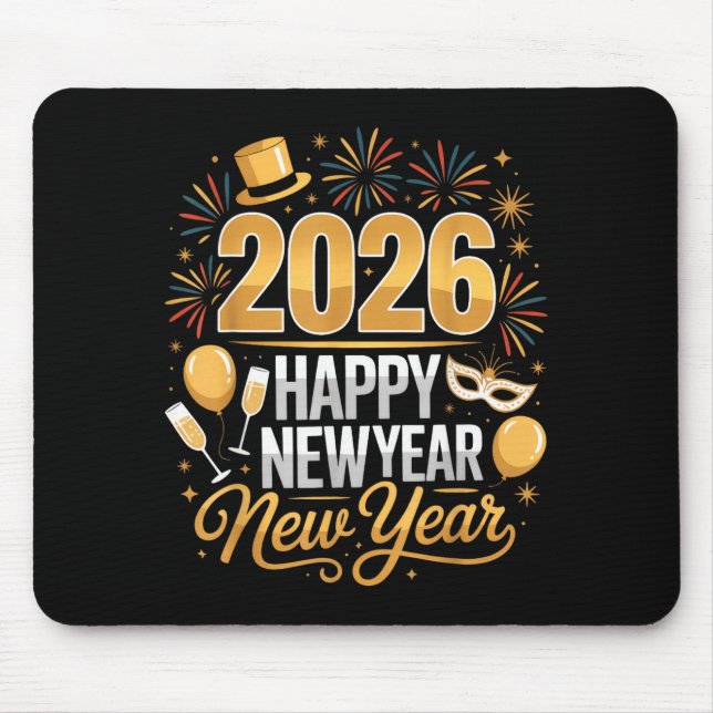 Tapis De Souris Happy New Year 2026 New Year Party Ballon Family M (Devant)