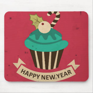 Tapis De Souris Happy New Year Cupcake