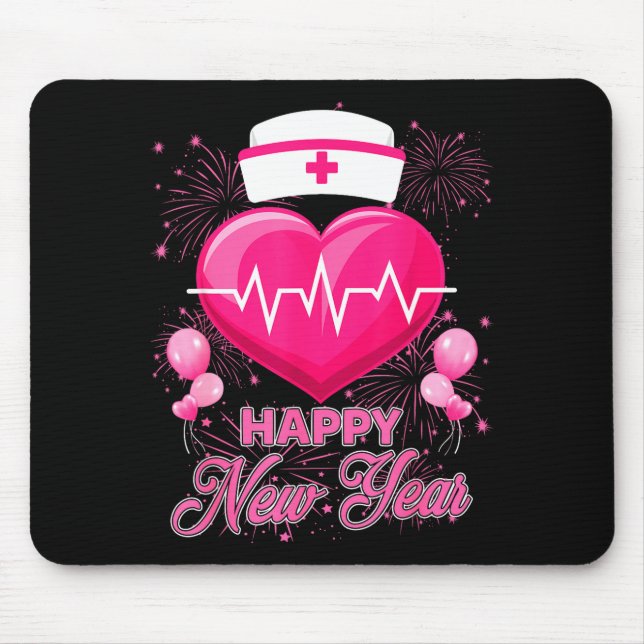 Tapis De Souris Happy New Year Nurses Heartbeat New Years Eve Part (Devant)