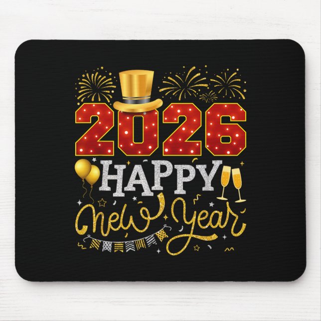 Tapis De Souris Happy New Year Party 2026 Ballon Family Matching C (Devant)