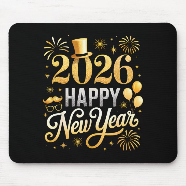 Tapis De Souris Happy New Year Party 2026 Ballon Family Matching C (Devant)