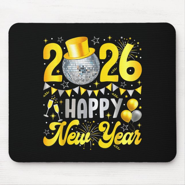 Tapis De Souris Happy New Year Party 2026 Balloon Family Matching  (Devant)