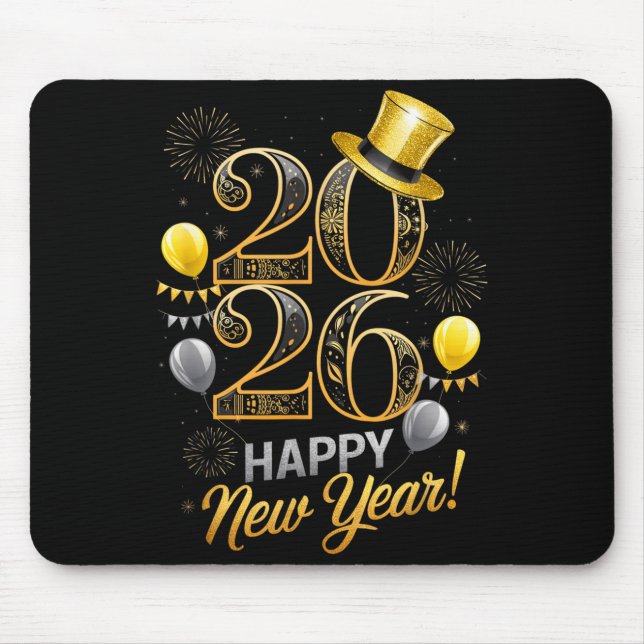 Tapis De Souris Happy New Year Party 2026 Family Matching Balloon  (Devant)