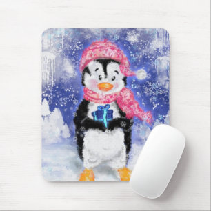 Tapis De Souris Happy Penguin - Noël -