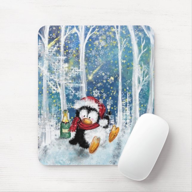Tapis De Souris Happy Penguin - Noël (Avec souris)